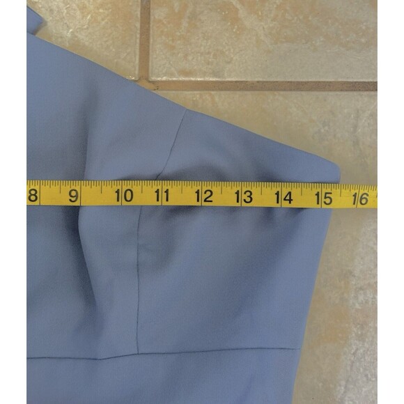 NWT AFTER SIX Size 2 Bowed One-Shoulder Crepe Trumpet Gown In Larkspur Blue - Picture 9 of 13